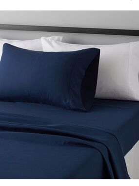 Amazon Basics NAVY BLUE 3Pc. Sheet Set Microfiber TWIN 14” Deep Pockets